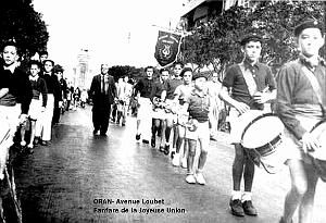 Oran - Avenue Loubet - Fanfare de la Joyeuse-Union